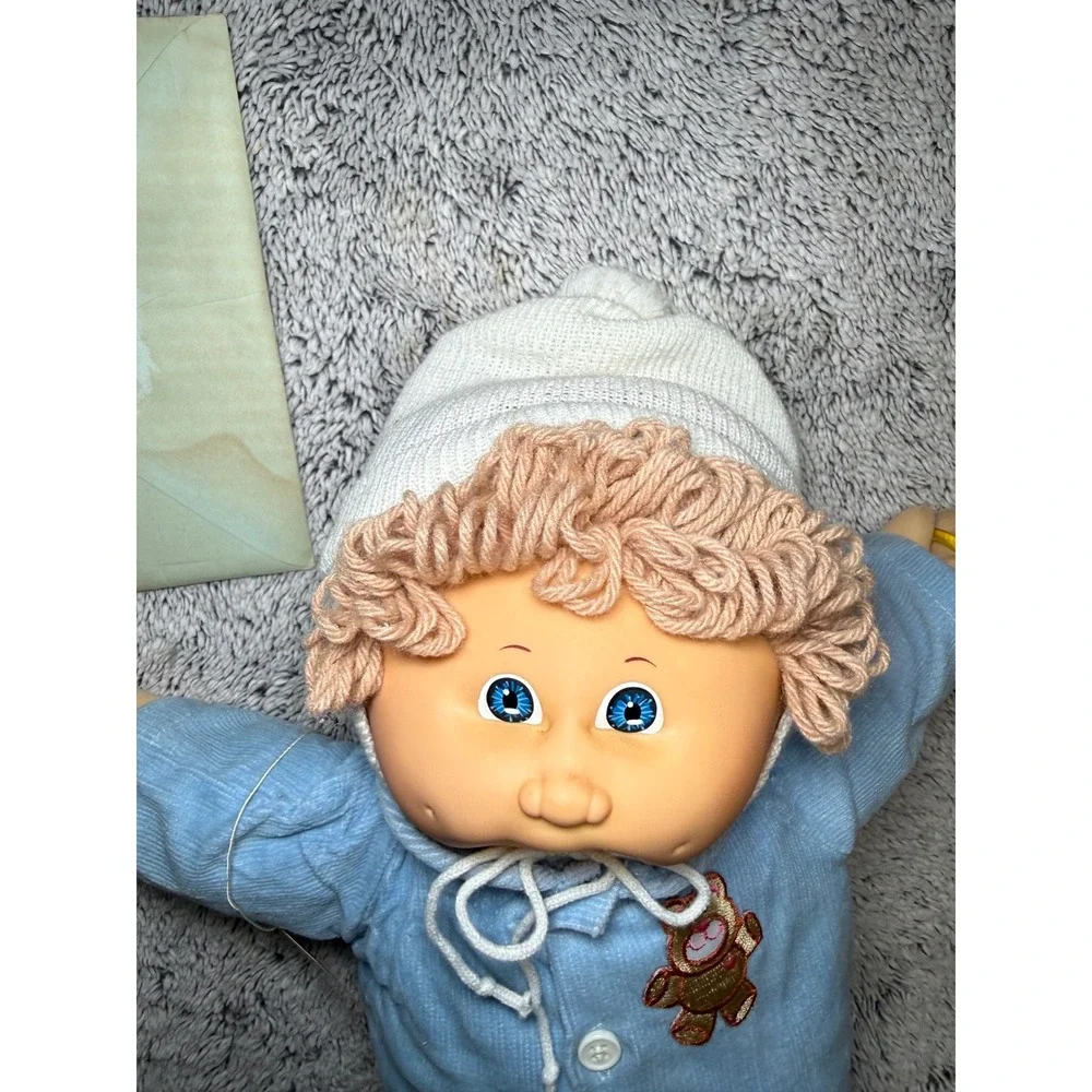 Vintage 1985 Cabbage Patch Kids Pacifier Boy Doll Coleco Blond Blue Eyes Papers